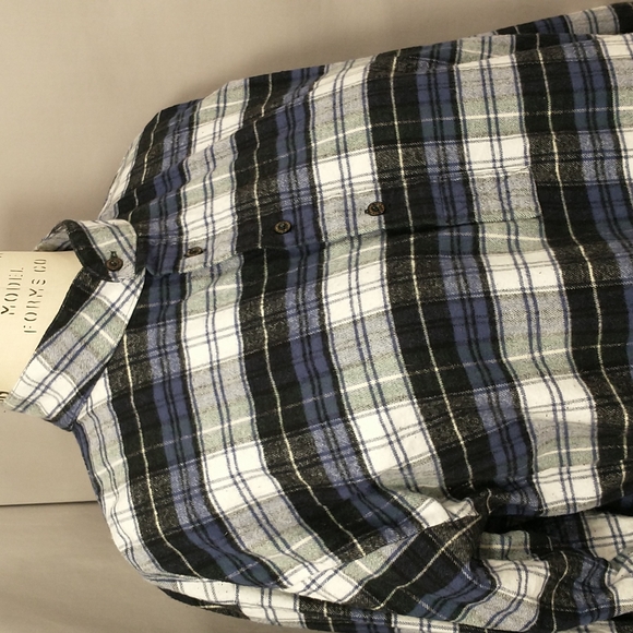Thick USA Made Flannel Plaid Tunic Shirt Sleepshirt Unisex XL 100 Cotton Tartan - Picture 2 of 11